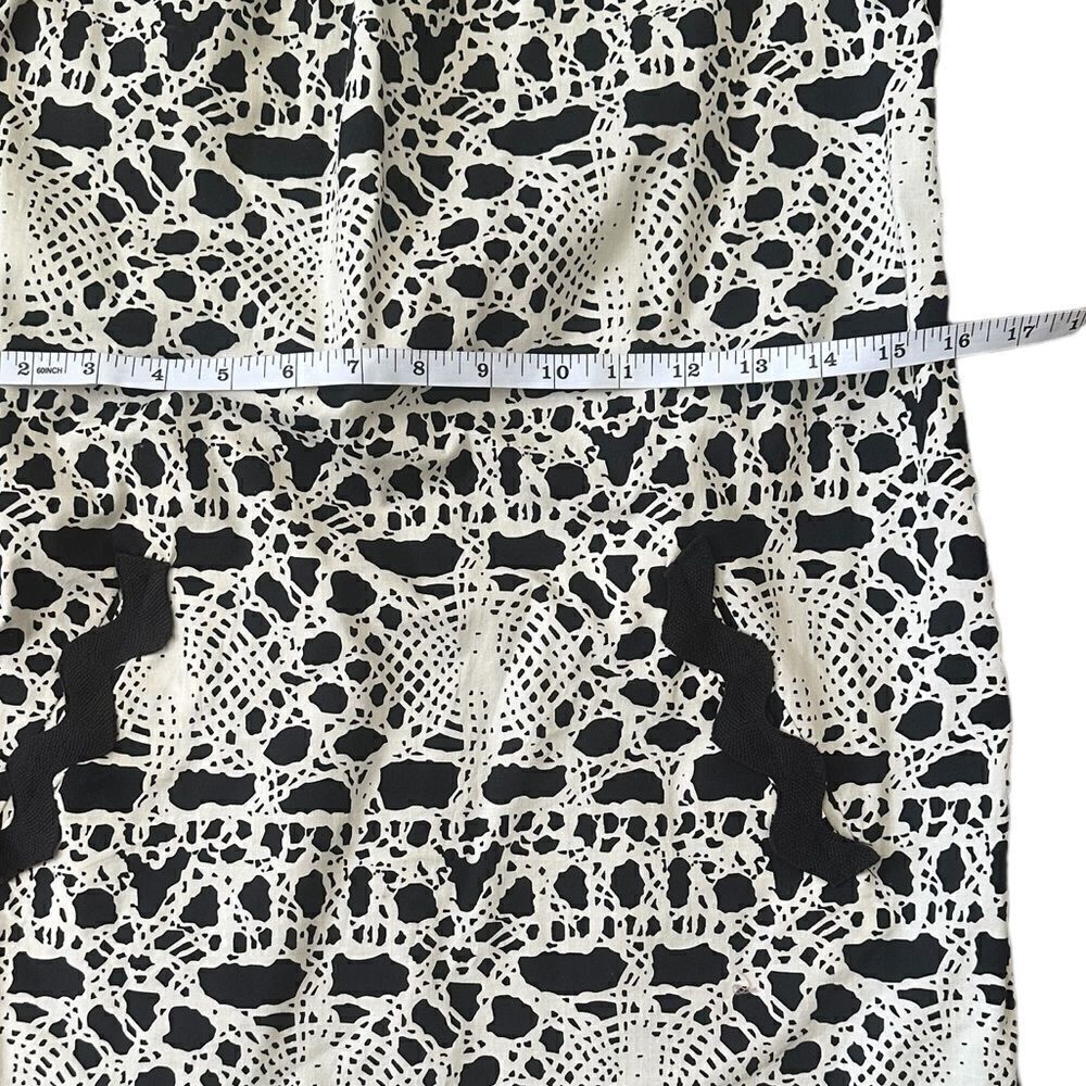 Vivienne Tam Abstract Cream and Black Sleeveless Retro Style Dress Size 4 - Picture 11 of 15